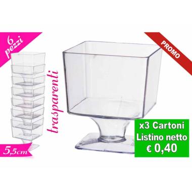 Bicchierino quadrato 6pz 705732a