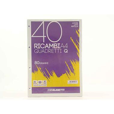 Blasetti 40 Fogli per raccoglitore A4 Quadretti 5mm Q con margini non rinforzati