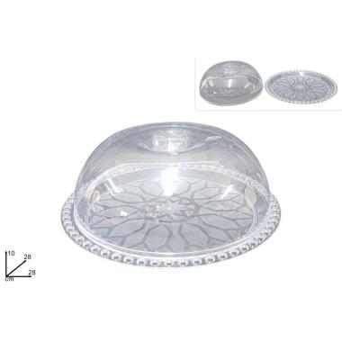 Vassoio 28 cm con coperchio plastica