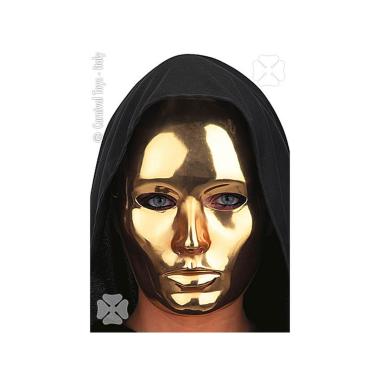 Maschera viso media metall.oro 00079