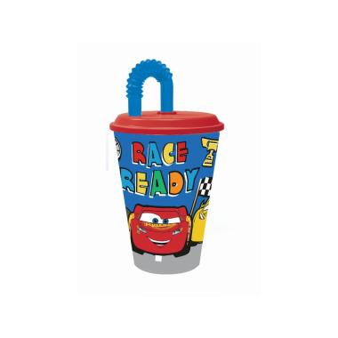 Cars bicchiere con cannuccia 430m 51530