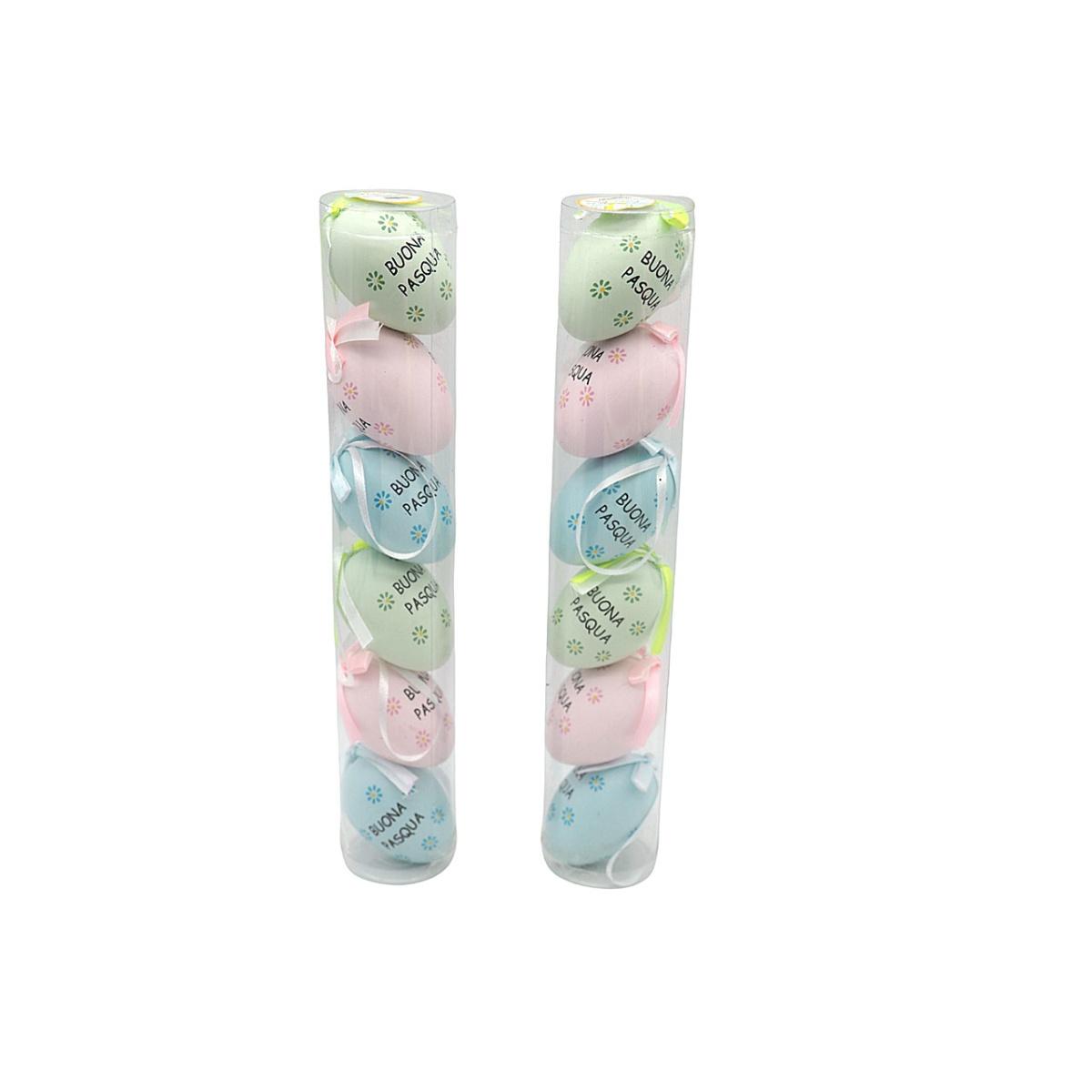 APP.OVETTO 4x6cm 6pz ROSA/VERDE/AZZUR.