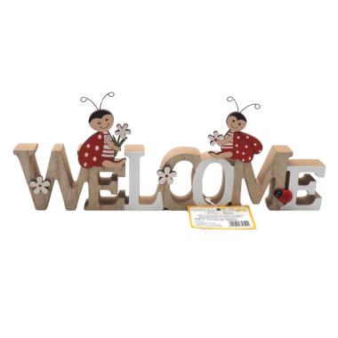 Scritta welcome coccinelle 12x2,5x29,5