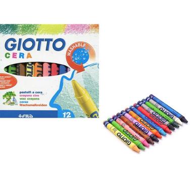 Giotto Pastelli Cera Super Lavabili 12 Colori Sicuri EN71 Bambini Scuola