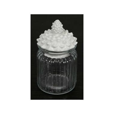 BARATTOLO VETRO C/TAPPO PIGNA 7,5x14cm L2139
