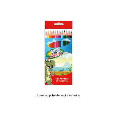 Dinosauro colori a matita 12 pz din0883