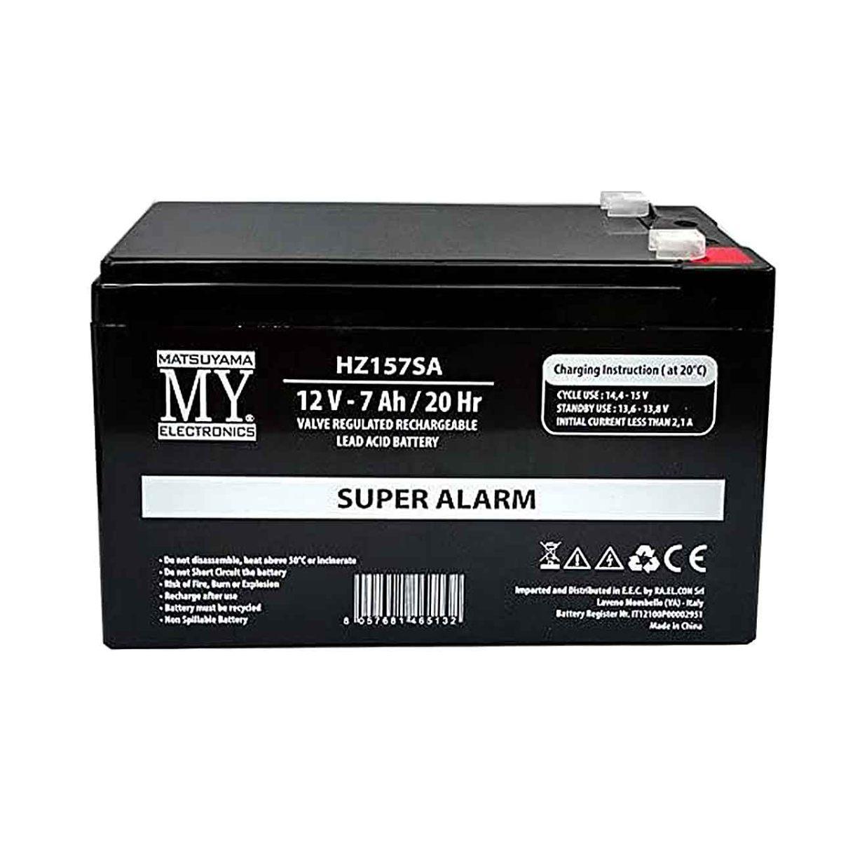 Batteria piombo 12v 7ah impianti allarme hz157sa