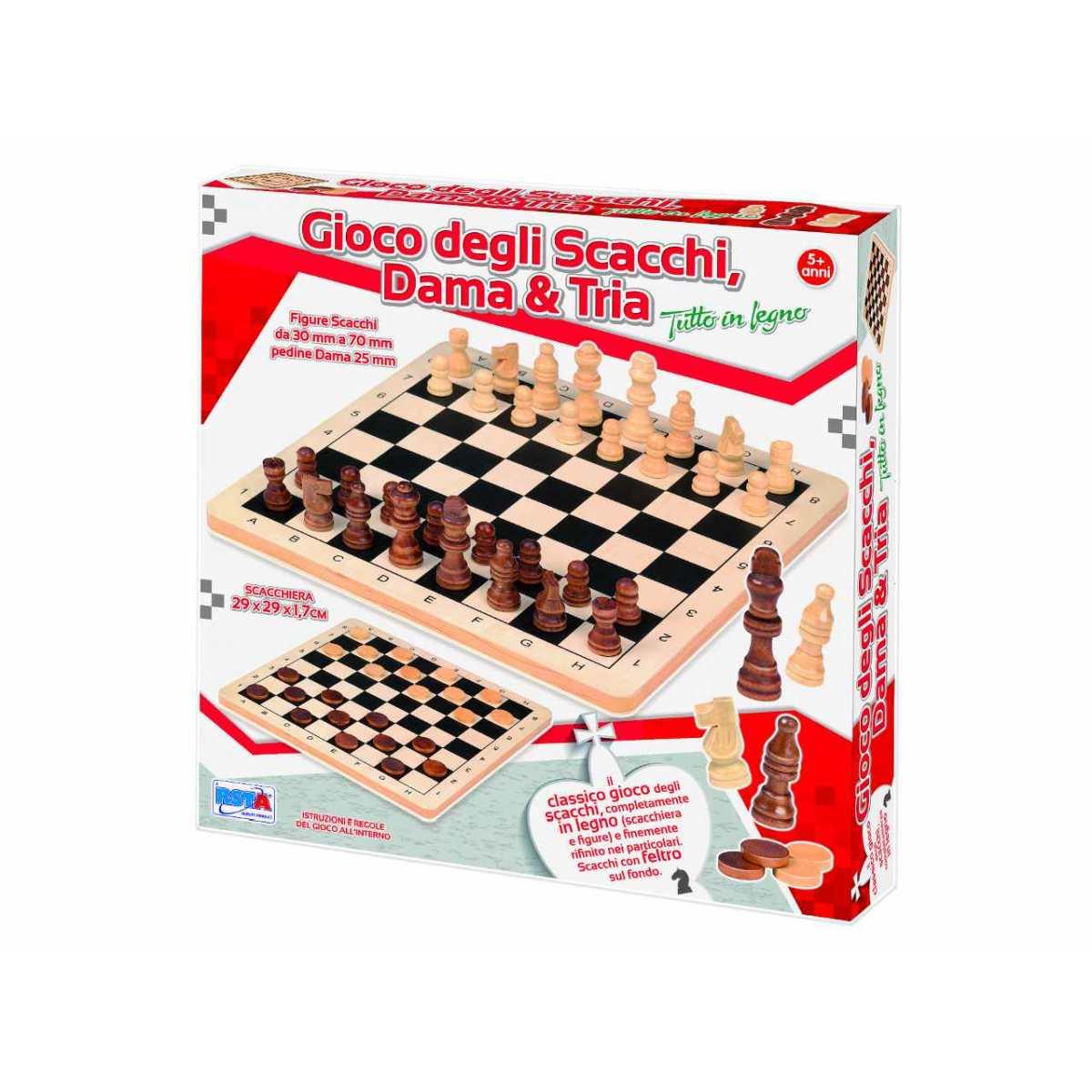 GIOCO SCACCHI DAMA TRIA 29x29cm 10467
