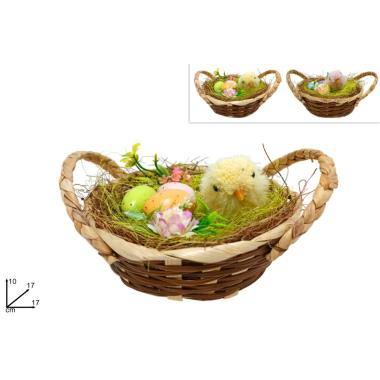 Cestino 17cm c/nido paglia xpa23005931