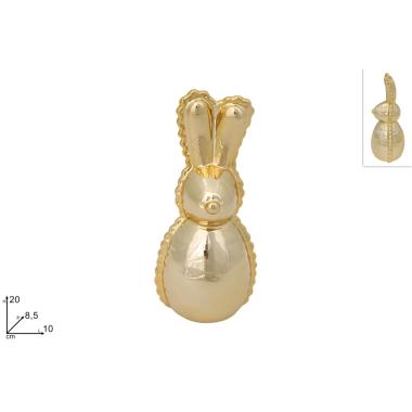Coniglio ceramica 20cm oro xpa24003811