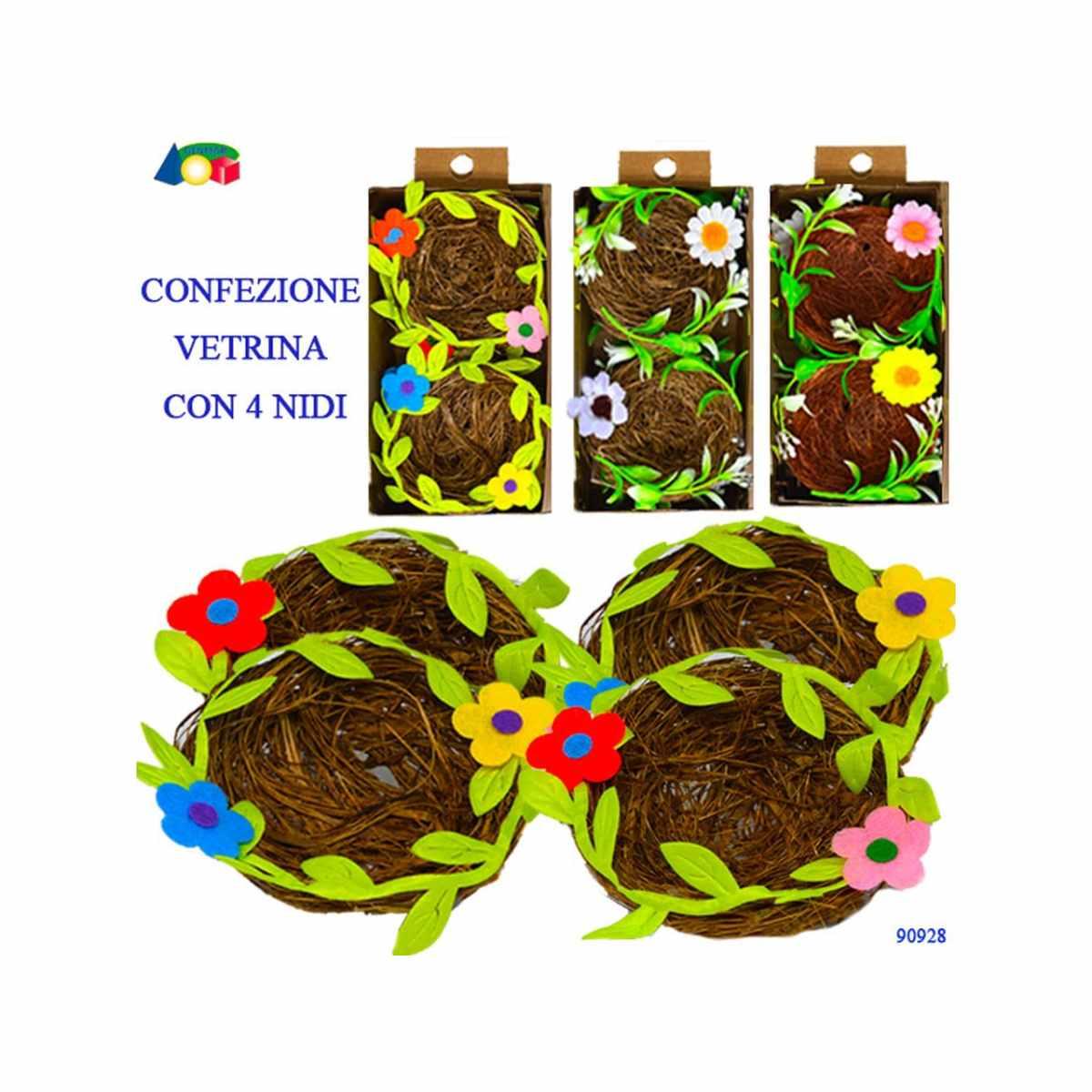 Nidi c/fiori 4pz 90928