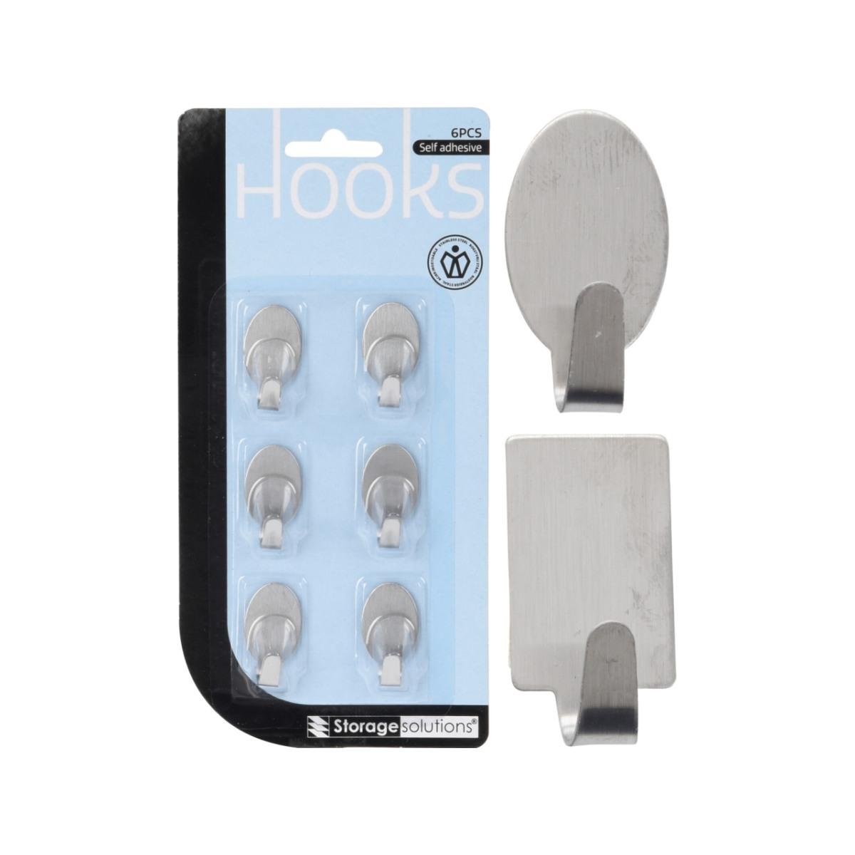 Ganci adesivi inox 6pz 2ass cy5654840
