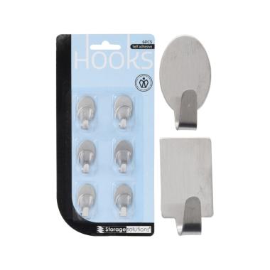Ganci adesivi inox 6pz 2ass cy5654840