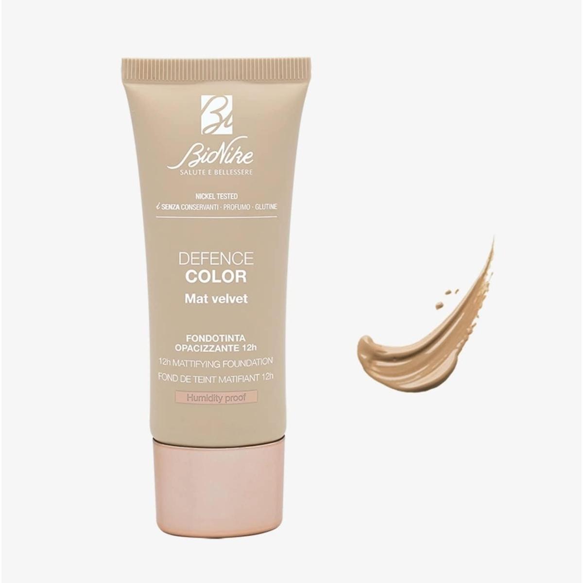 Bionike Defence Color Fondotinta Mat Velvet 404 Beige - Fondotinta Opacizzante Lunga Tenuta 12h