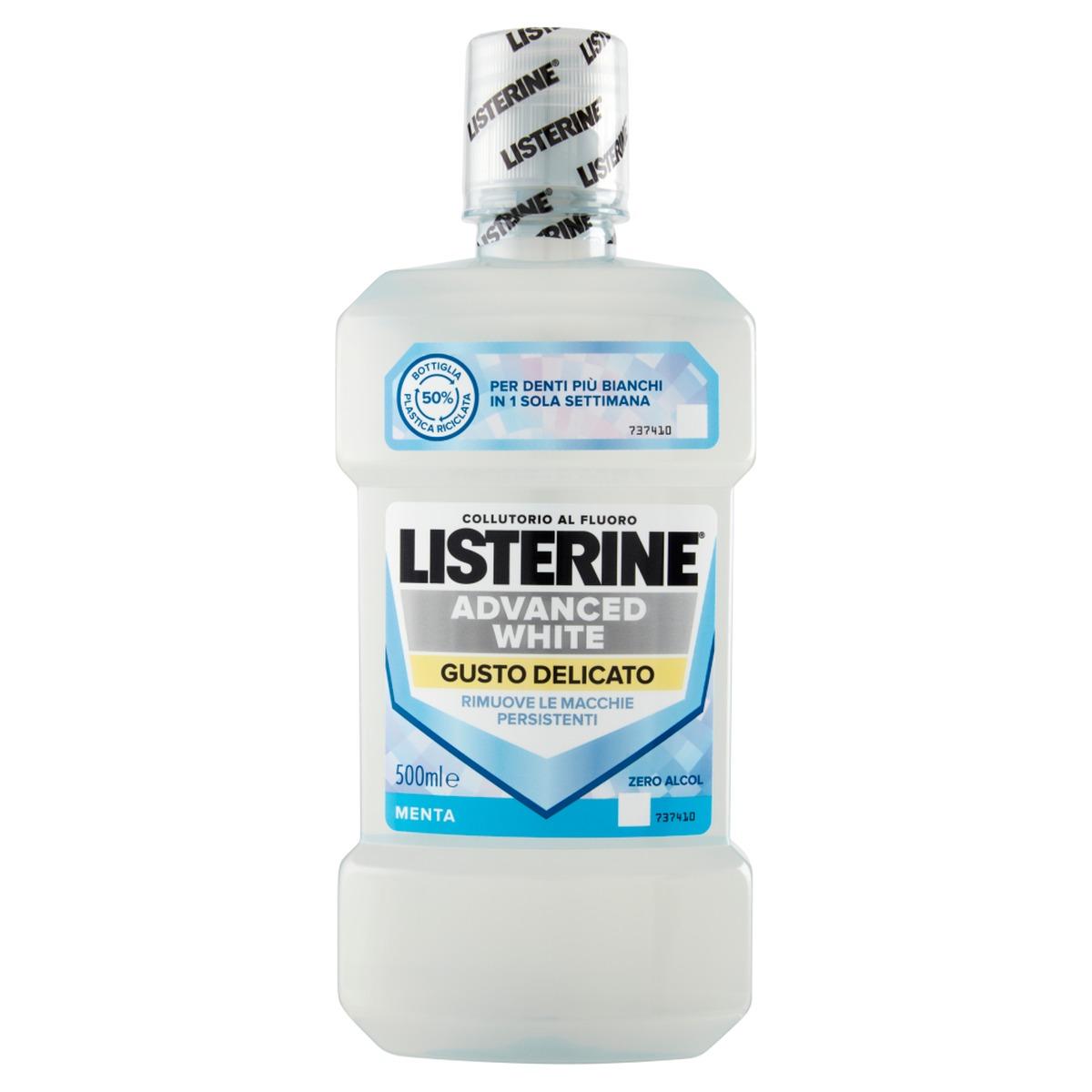Listerine Advanced White Collutorio Sbiancante Gusto Delicato 500ml
