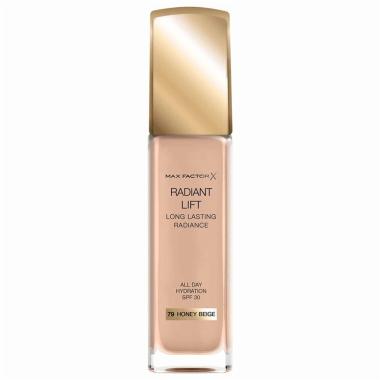 Max Factor Radiant Lift Fondotinta Illuminante Lunga Durata 79 Honey Beige - Idratante con SPF30 e Acido Ialuronico
