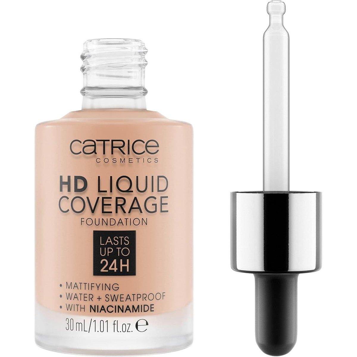 Catrice HD Liquid Coverage Fondotinta Liquido 20 Rose Beige  Alta Copertura Effetto Seconda Pelle Lunga Tenuta 24H