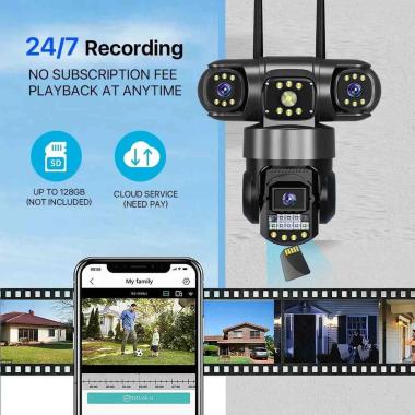 Telecamera di sicurezza Andowl G3000 WiFi PTZ IP 8K: Sorveglianza avanzata per interni ed esterni