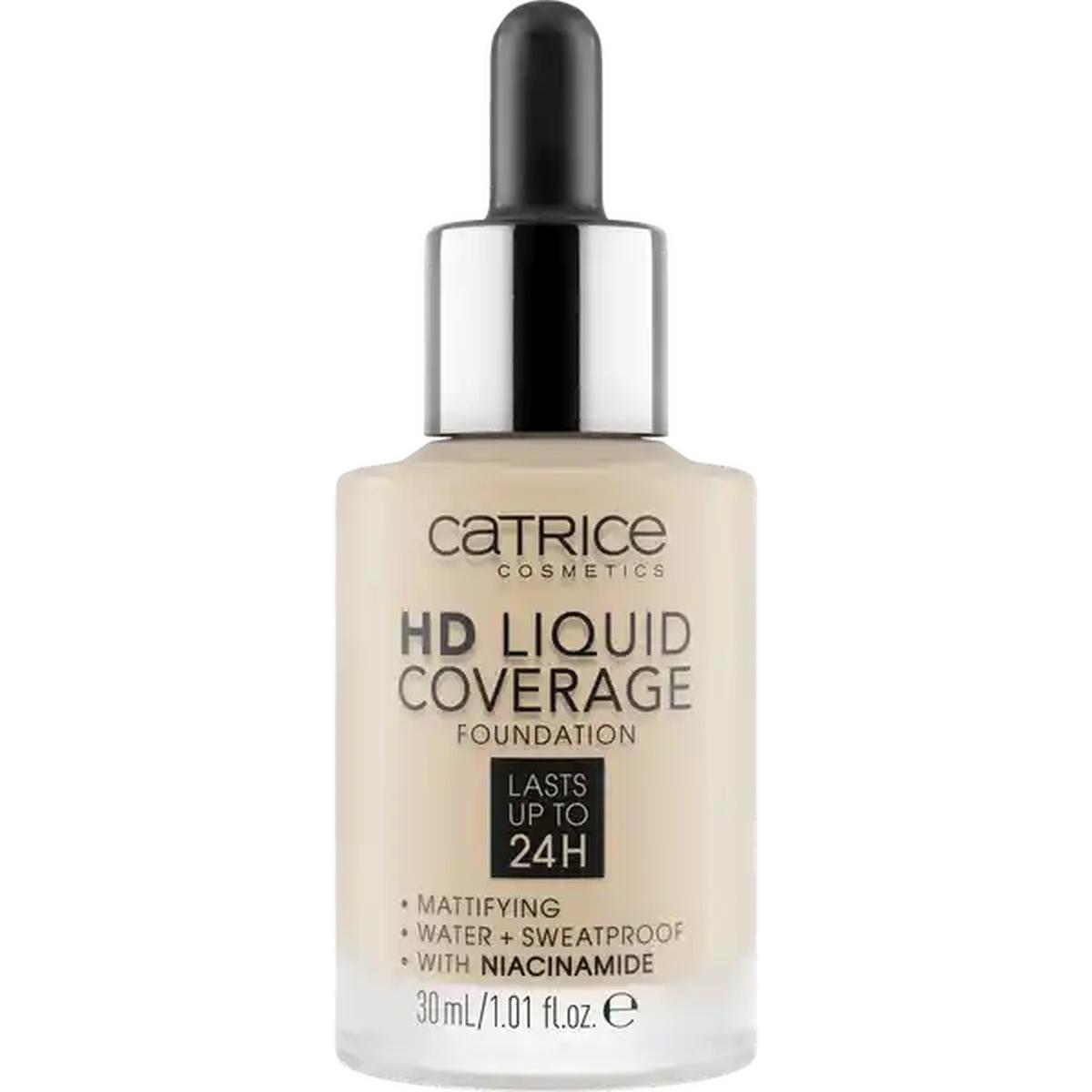 Catrice Fondotinta HD Liquid Coverage Foundation 010 Light Beige - Lunga Tenuta 24H, Effetto Seconda Pelle