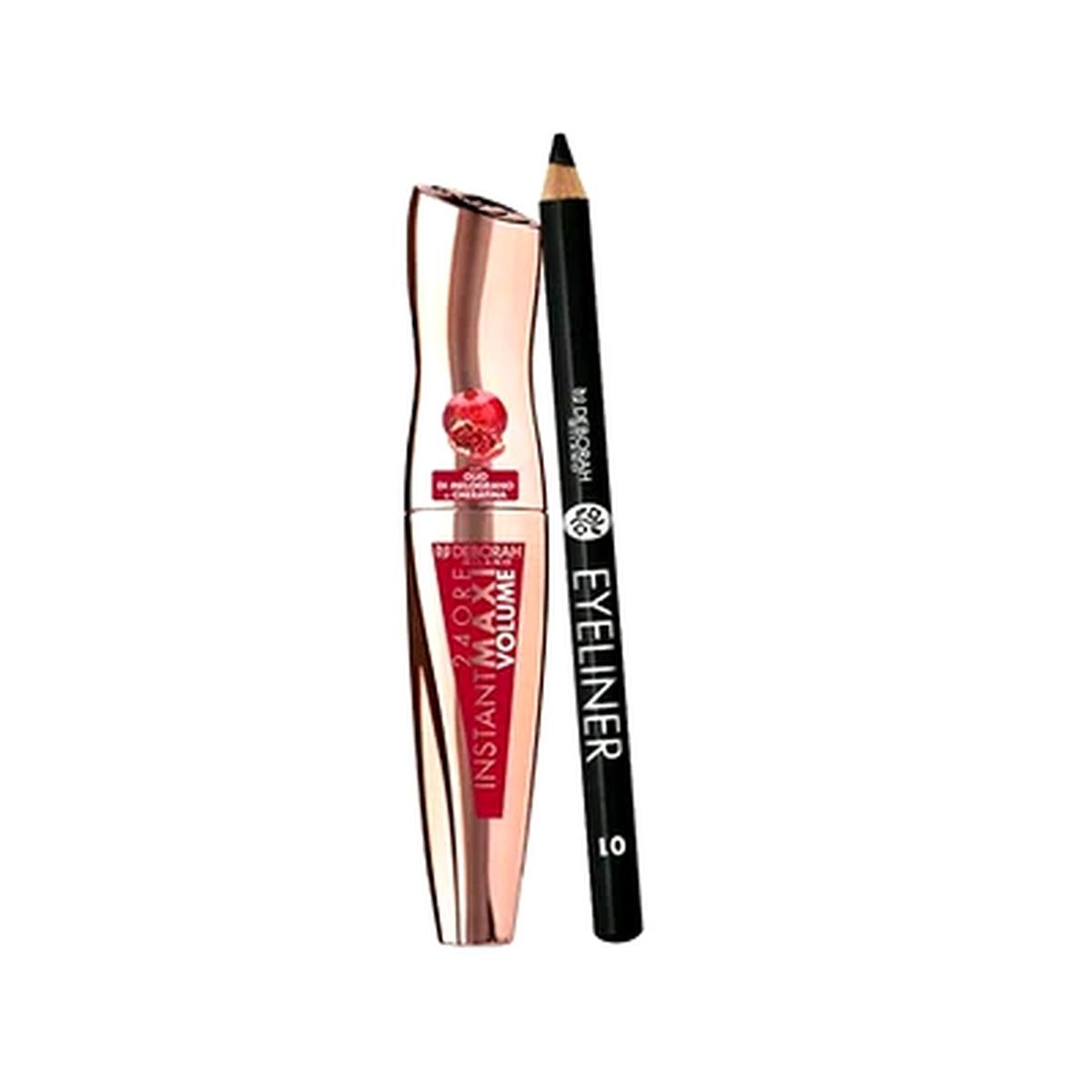 Deborah Kit Occhi: Mascara 24ore Instant Maxi Volume + Matita Eyeliner<br />