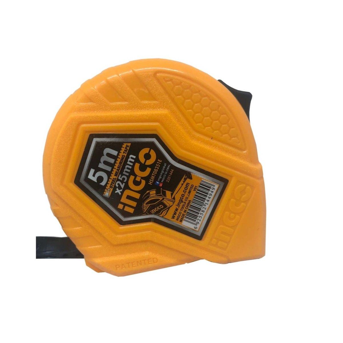 INGCO Flessometro Professionale 5m x 25mm HSMT08351E - Metro a Nastro con Certificazione MID II