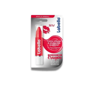 Labello Crayon Lipstick Poppy Red 3gr .Balsamo Rossetto Idratante Rosso Intenso.