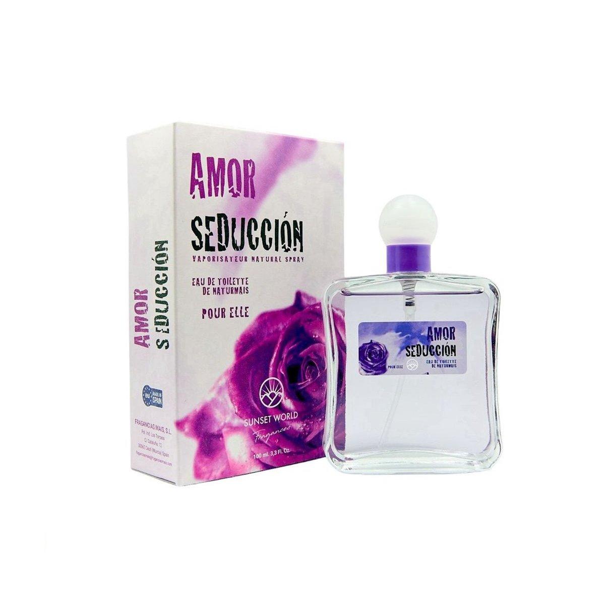 Sunset World Amor Seducción. Profumo Donna Eau de Toilette 100ml. Floreale e Persistente