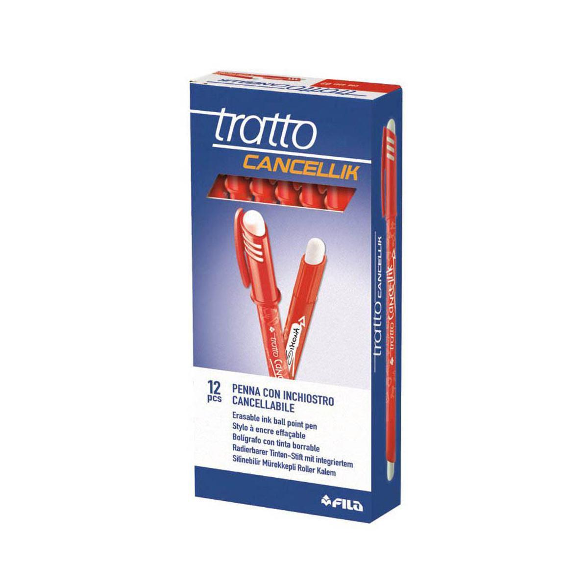 Fila Tratto Cancellik Penna Sfera Cancellabile Rossa 1.0mm. Confezione da 12 penne