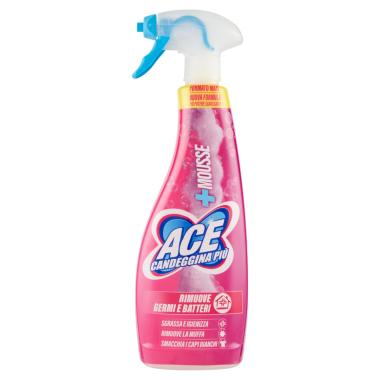 Ace Candeggina Più +Mousse 800ml: Sgrassa, Igienizza, Smacchia.  Multisuperficie