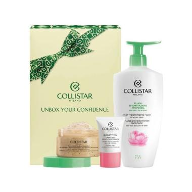 Cofanetto Collistar Idratazione Profonda: Fluido Corpo, Talasso-Scrub e Crema Viso. 