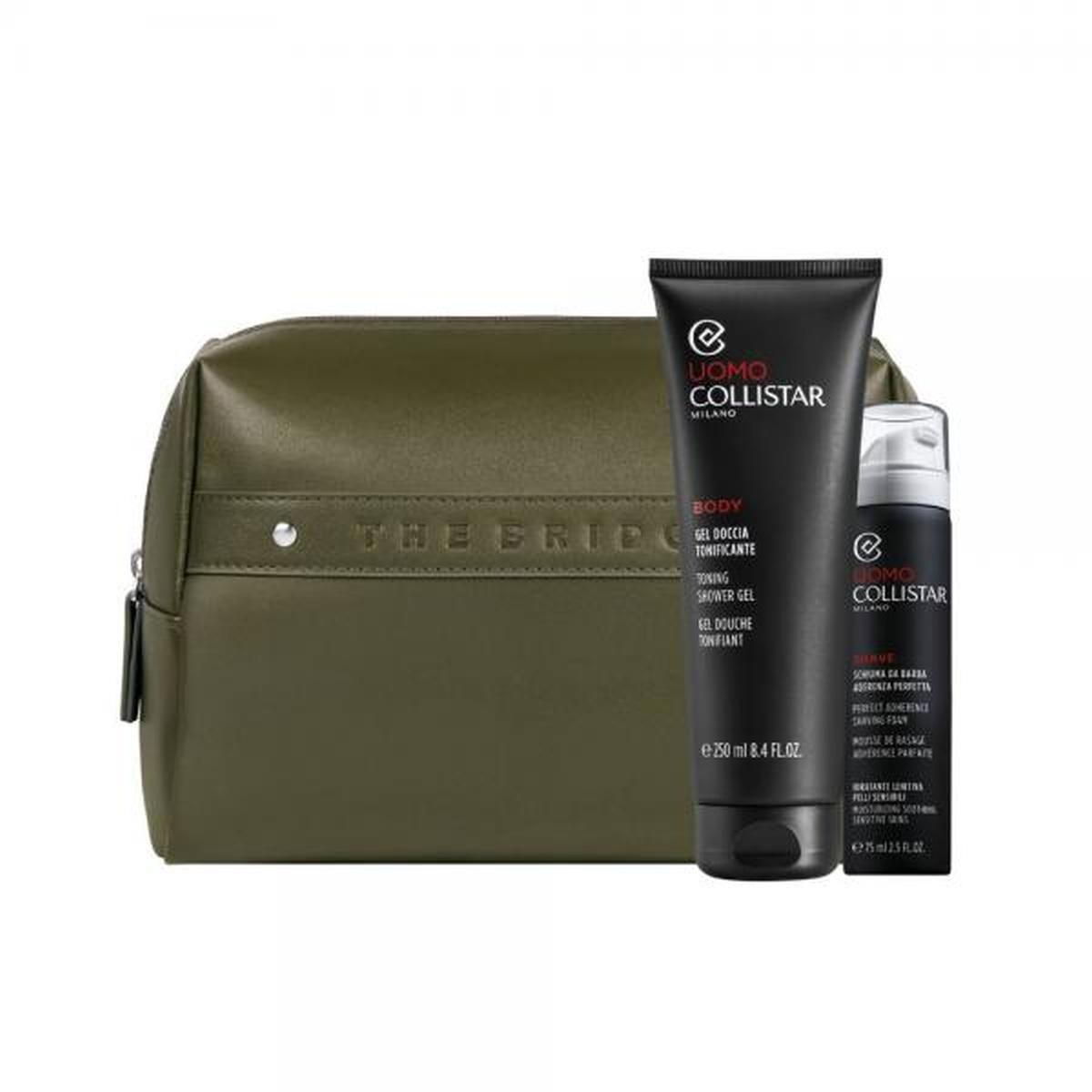 Cofanetto Collistar Uomo con Gel Doccia, Schiuma da Barba e Trousse The Bridge.