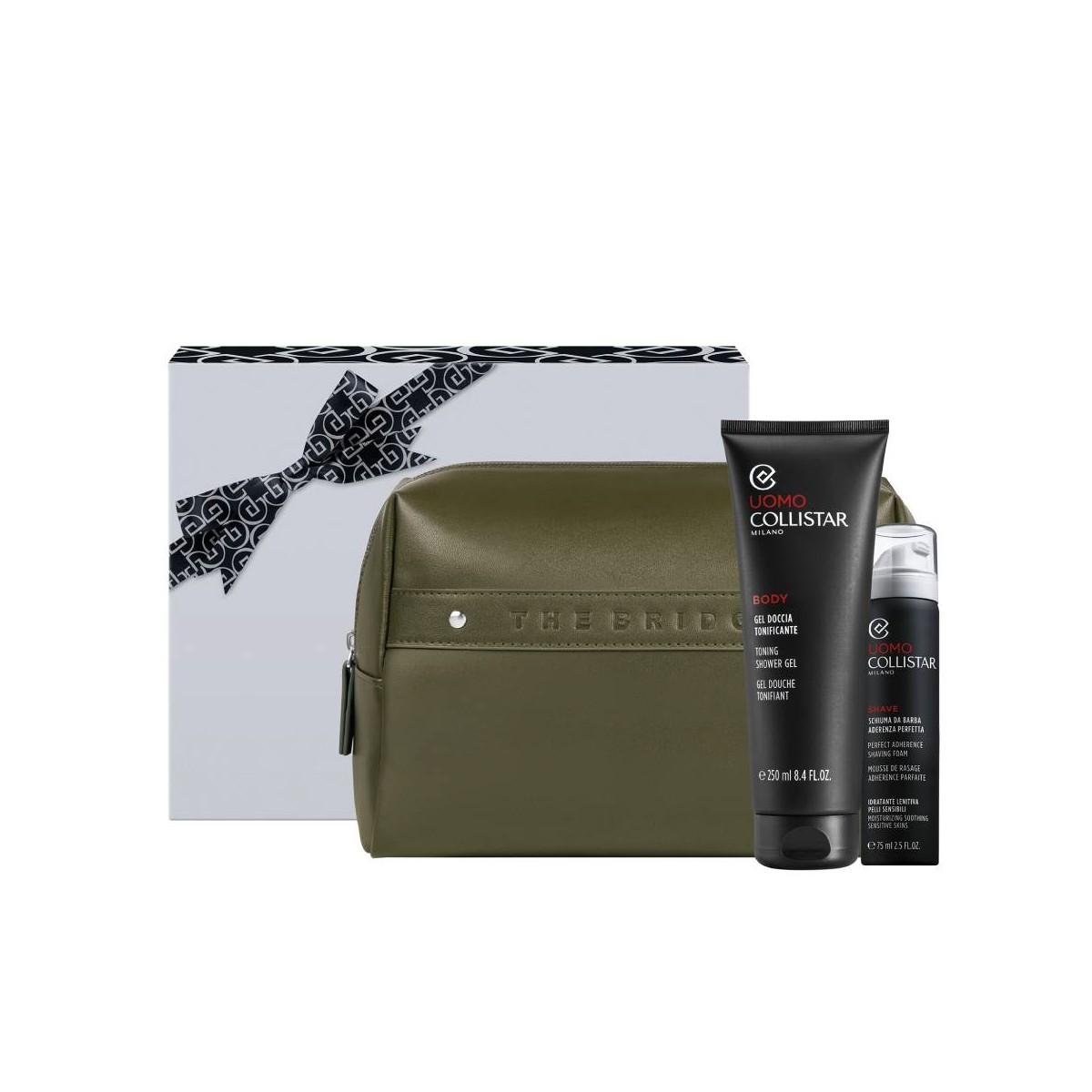 Cofanetto Collistar Uomo con Gel Doccia, Schiuma da Barba e Trousse The Bridge.