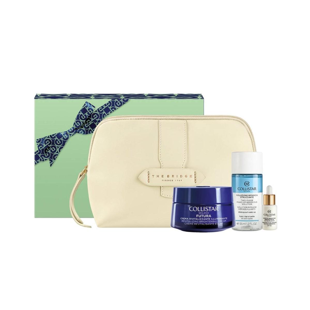 Cofanetto Collistar Futura: Crema Perfezione Viso, Gocce Magiche e Pochette The Bridge.