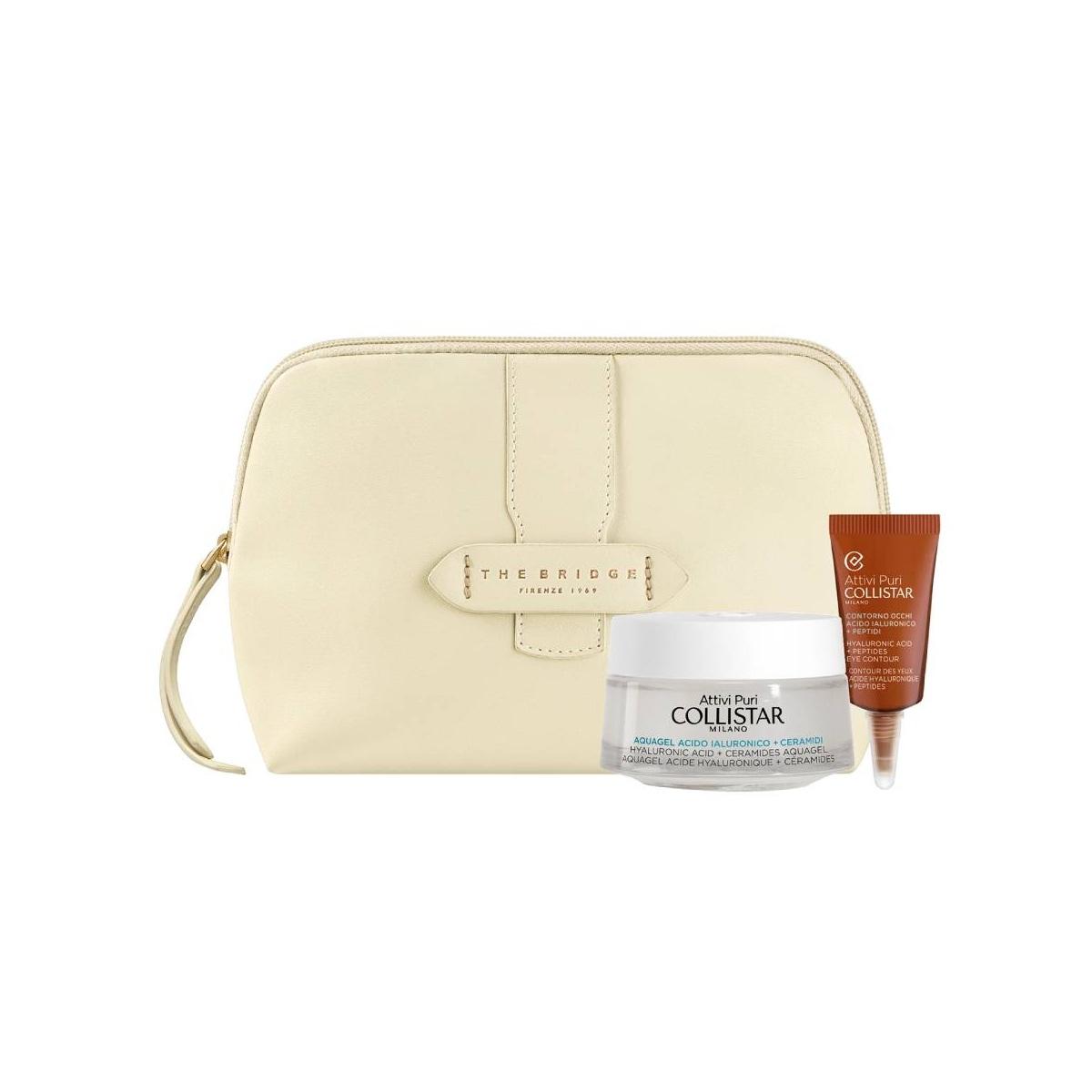 Cofanetto Collistar Attivi Puri Acido Ialuronico: Aquagel Viso, Contorno Occhi e Pochette The Bridge.