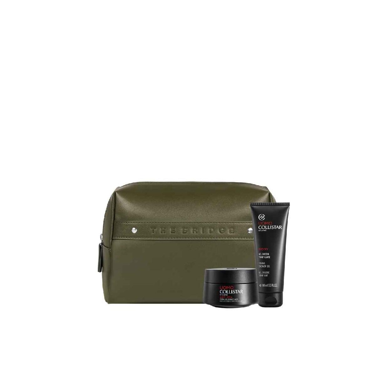 Cofanetto Collistar Uomo Anti-Età Globale con Crema Viso, Gel Doccia e Trousse The Bridge.