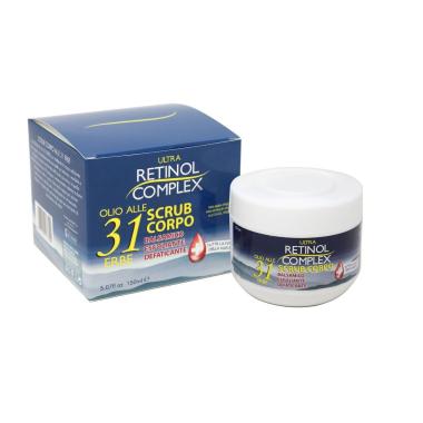 Scrub Corpo Esfoliante Retinol Complex Olio 31 Erbe - Levigante e Tonificante per Pelle Liscia e Rinnovata, 250ml