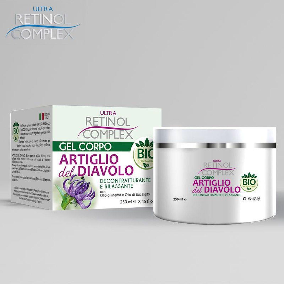 Retinol Complex Gel Corpo BIO all'Artiglio del Diavolo - Azione Lenitiva per Muscoli e Articolazioni, 250ml