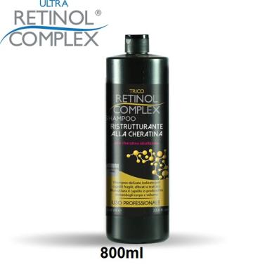 Shampoo Retinol Complex Cheratina Riparazione Profonda Capelli Danneggiati 800ml