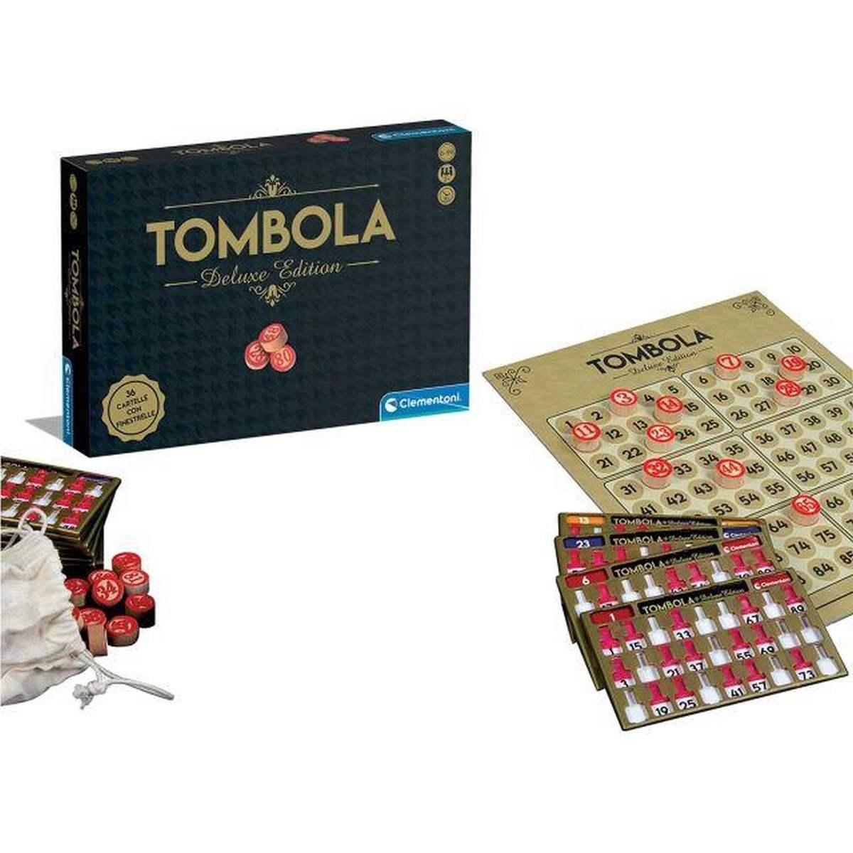 Clementoni Tombola Deluxe Edition - Gioco Tradizionale con 90 Numeri in Legno e 36 Cartelle con Finestrelle