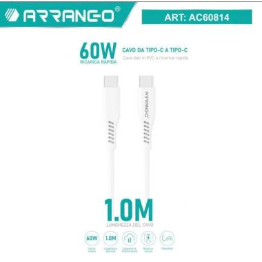 Cavo USB-C USB-C Arrango 60W 1m Ricarica Rapida e Dati