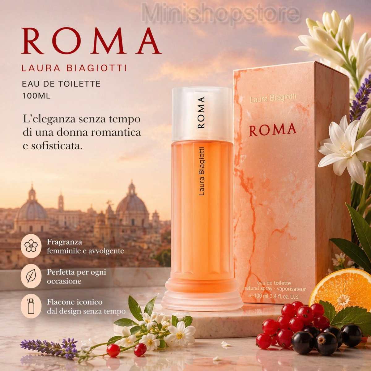 Profumo Donna Laura Biagiotti Roma EDT 100ml Elegante Quotidiano